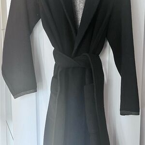 Aritzia Black Belted Wool Coat